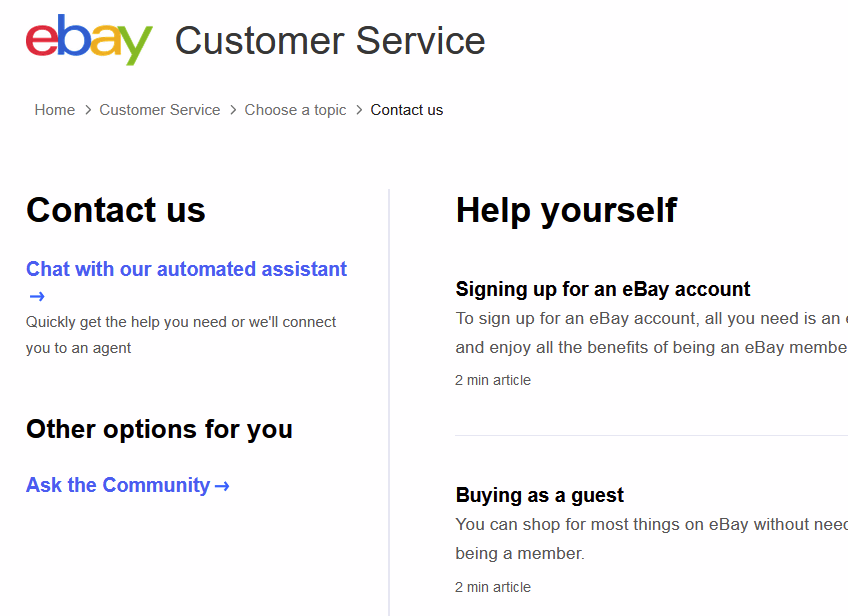 ebay customer service